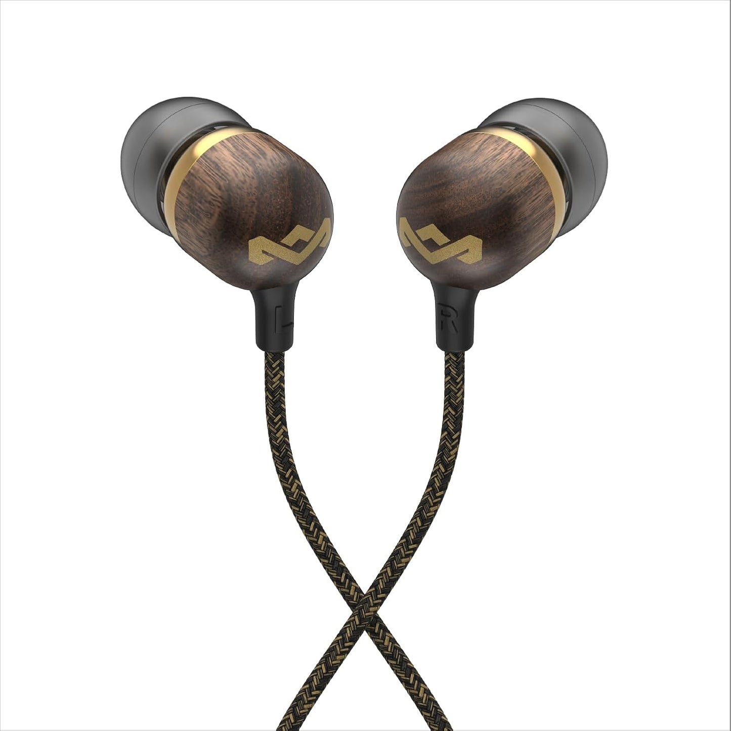 Smile Jamaica Wired: Wired Earphones with Microphone, Noise Isolating Design, and Sustainable Materials, Brass