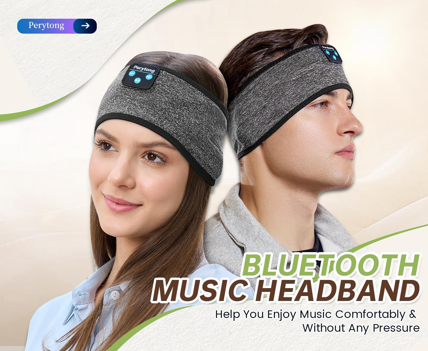 Sleep Headphones Bluetooth, Sleeping Headphones Headband - Soft Elastic Comfortable Headband Headphones, Gifts for Men Women Teenager